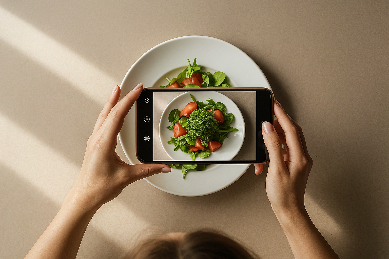 Usuária tomando decisão no smartphone